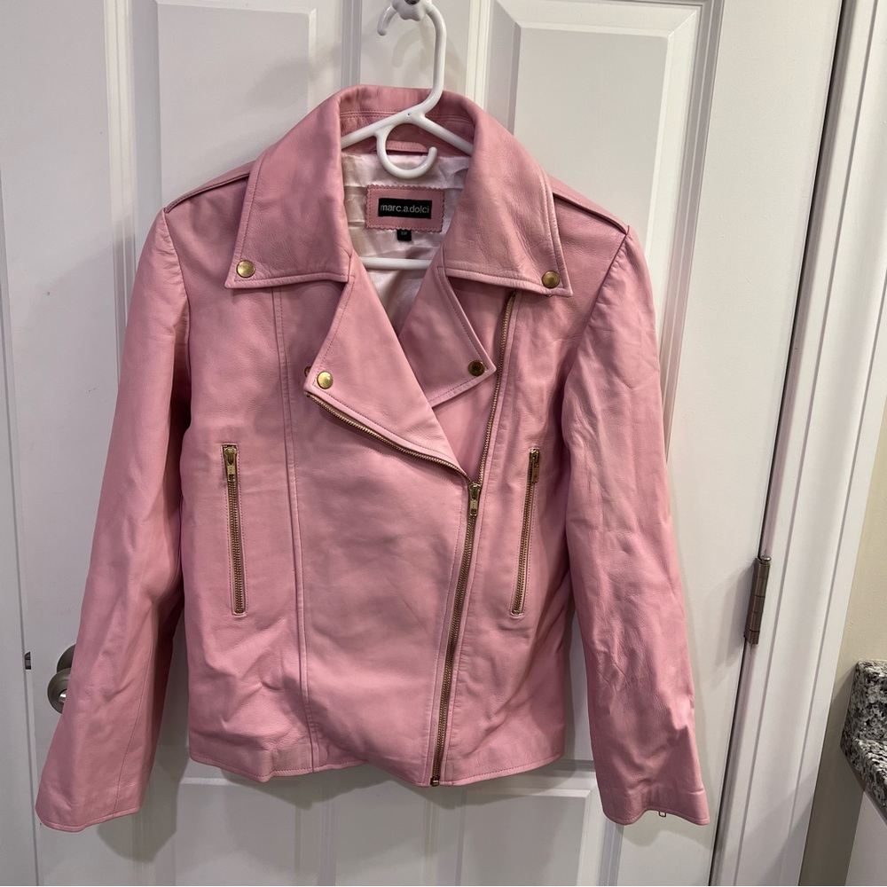 Marc.a.dolci pale pink leather jacket